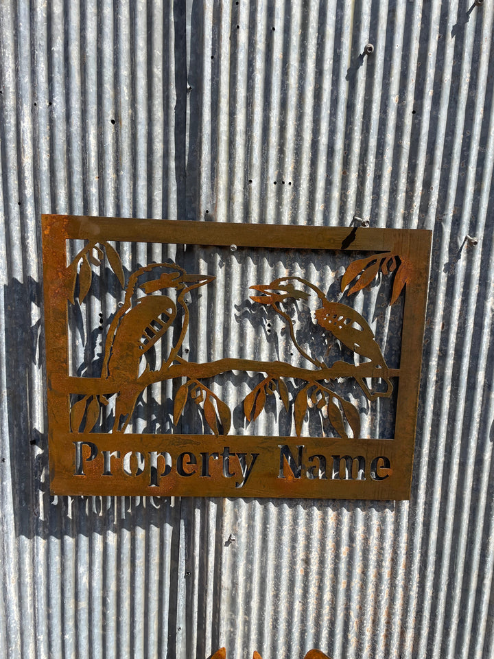 Kookaburra Welcome Sign - Metal Wall Art - Address Sign-Old n Dazed