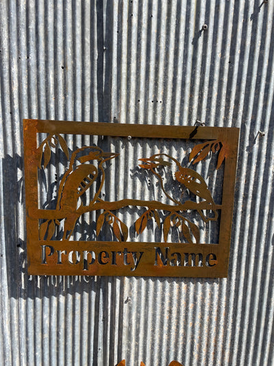 Kookaburra Welcome Sign - Metal Wall Art - Address Sign-Old n Dazed