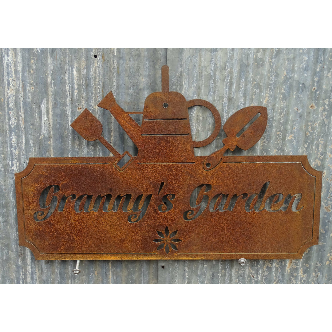 Metal Garden Signs Nan's Nanny's Grandma's Granny's Grandpa's Nan & Pop's Pop's Personalize-Old n Dazed