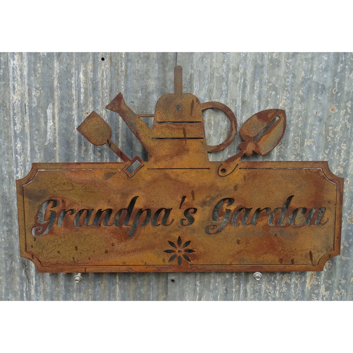Metal Garden Signs Nan's Nanny's Grandma's Granny's Grandpa's Nan & Pop's Pop's Personalize-Old n Dazed