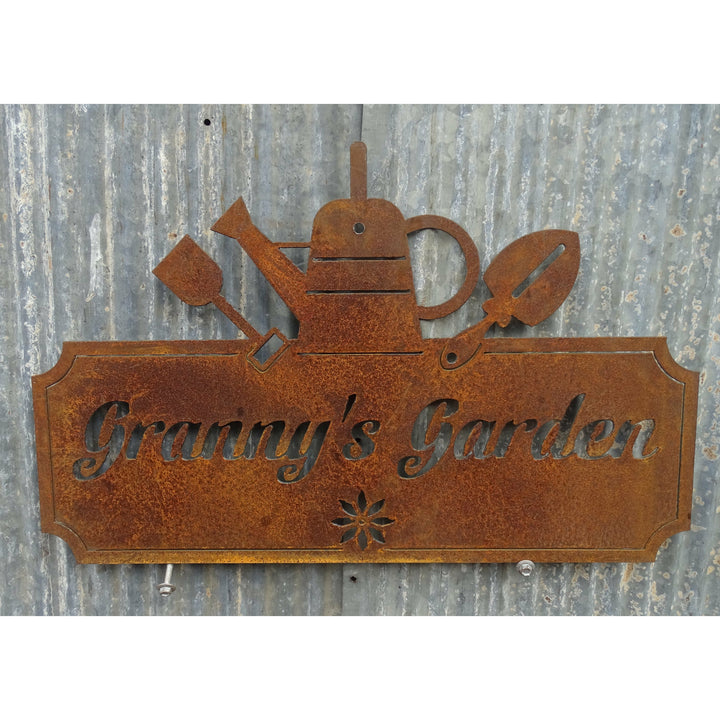 Metal Garden Signs Nan's Nanny's Grandma's Granny's Grandpa's Nan & Pop's Pop's Personalize-Old n Dazed