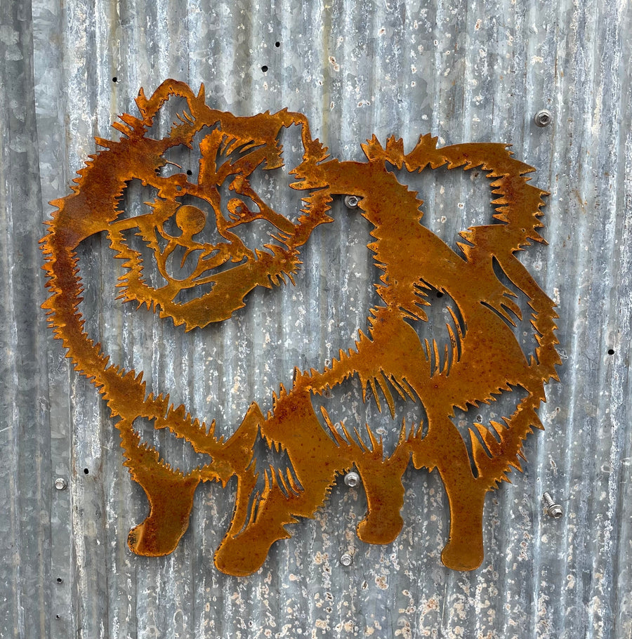 Pomeranian Dog Metal Wall Art - Garden Art-Old n Dazed