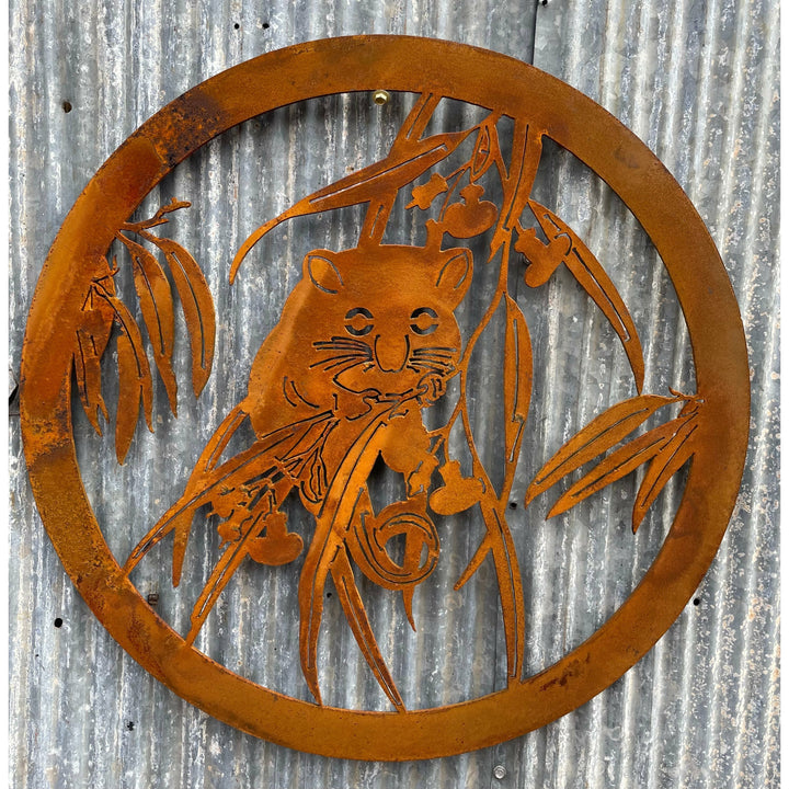 Possum round Metal Wall Art-Old n Dazed