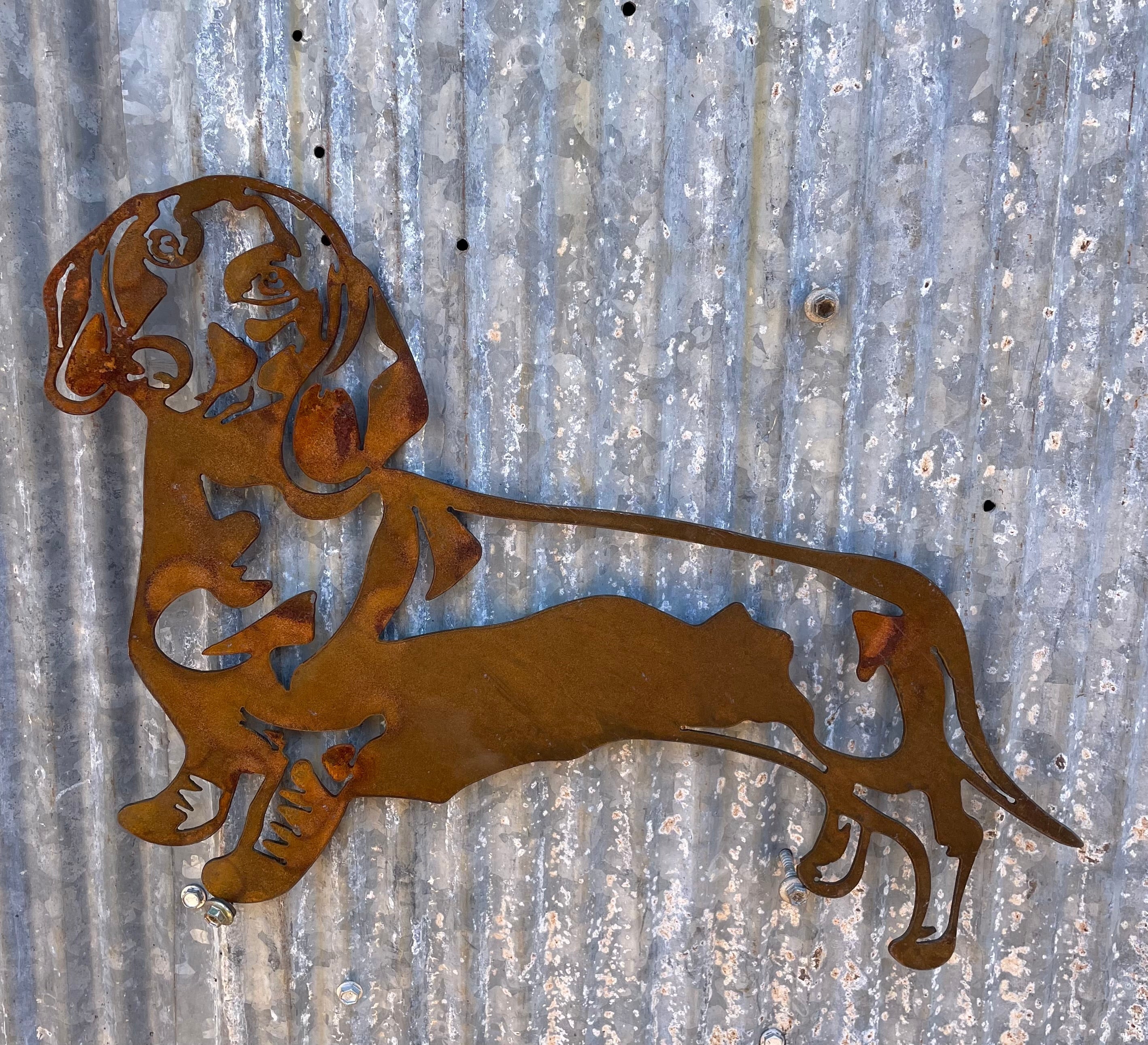 Sausage Dog Dachshund Metal Wall Art Old n Dazed