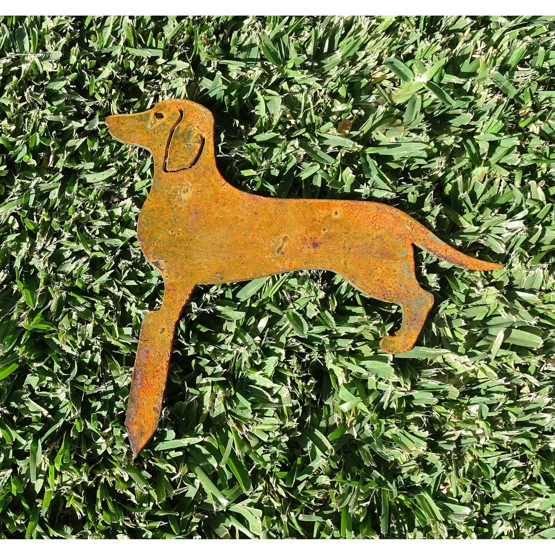 Sausage Dog Metal Garden Art-Old n Dazed