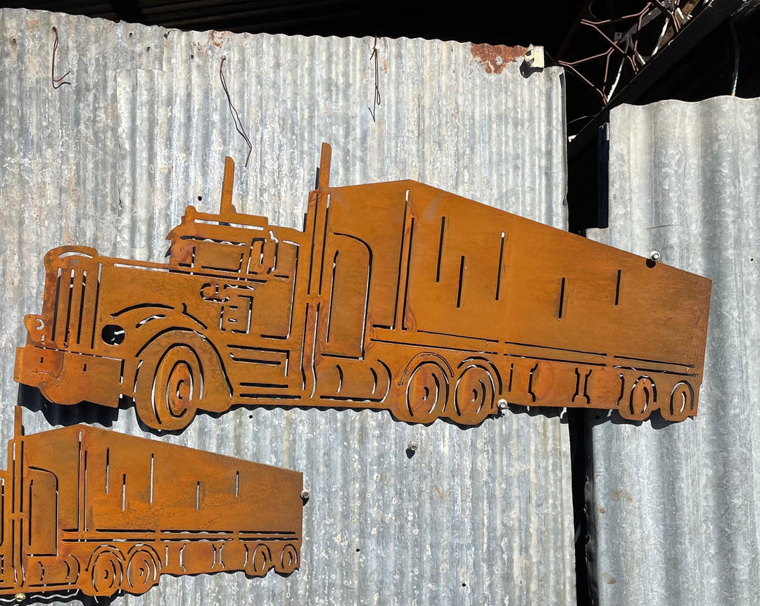 Semi Trailer Truck Metal Wall Art-Old n Dazed