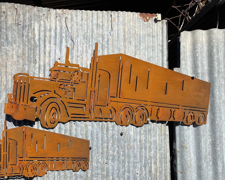 Semi Trailer Truck Metal Wall Art-Old n Dazed