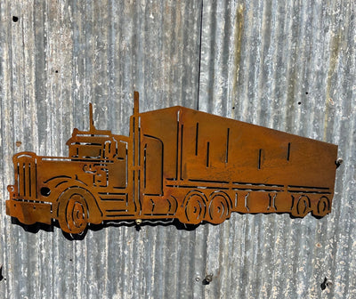 Semi Trailer Truck Metal Wall Art-Old n Dazed