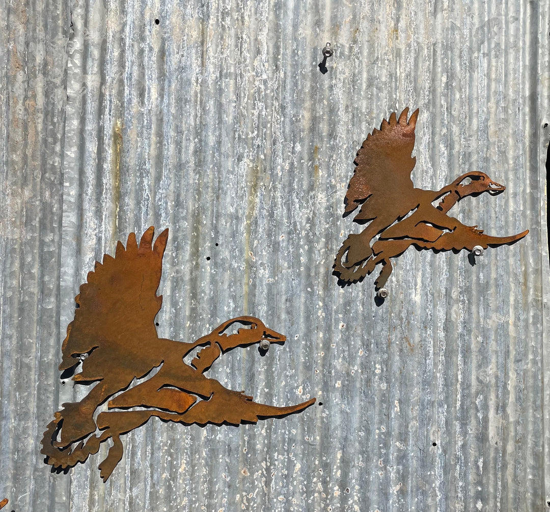 Set of 3 Flying Ducks Metal Wall Art-Old n Dazed