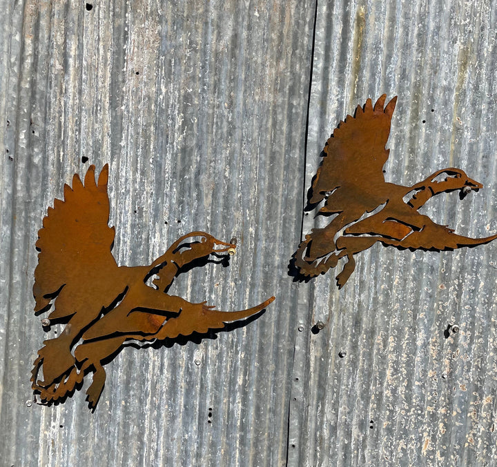 Set of 3 Flying Ducks Metal Wall Art-Old n Dazed