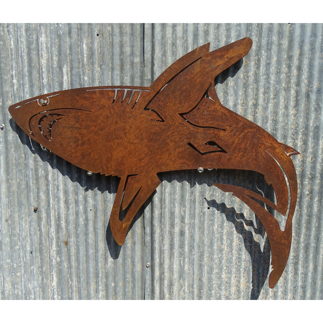 Shark Metal Wall Art-Old n Dazed