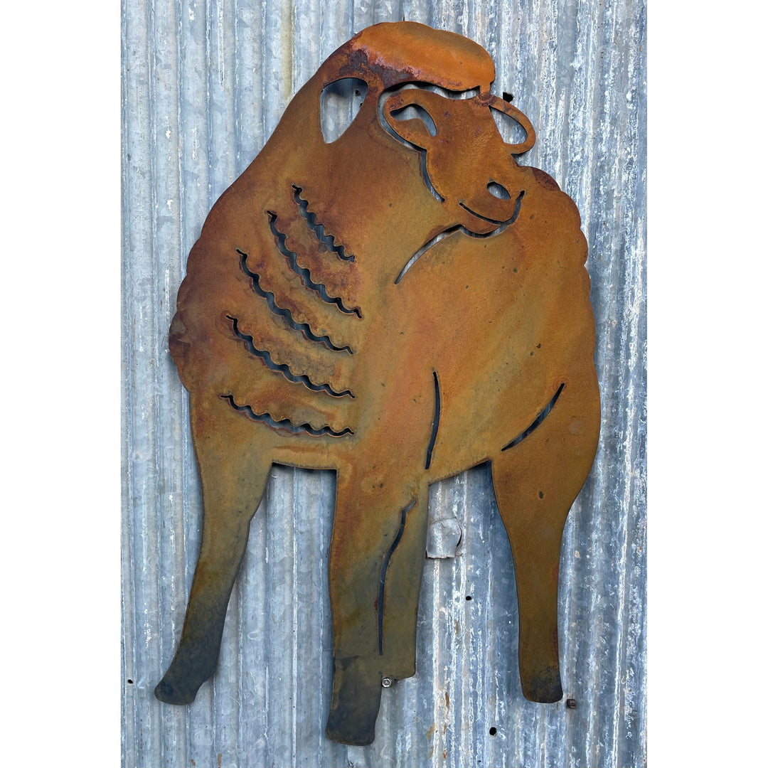 Sheep front view Metal Wall Art-Old n Dazed