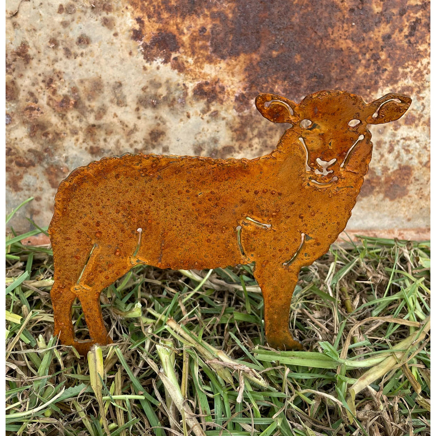 Sheep small Metal garden spike-Old n Dazed