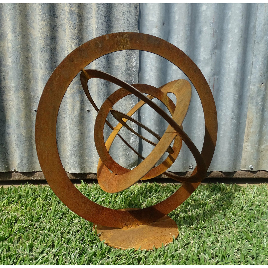 Sphere (3 sizes available) Metal Garden Art-Old n Dazed