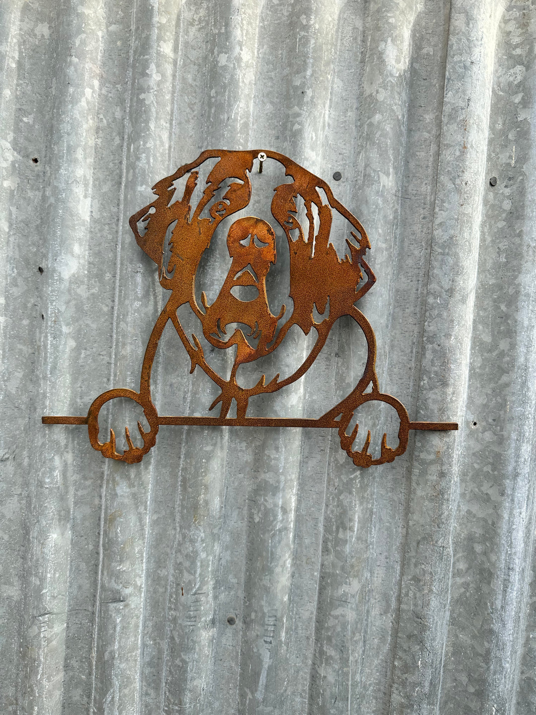 St Bernard - Dog Memorial Plaque - Metal Art-Old n Dazed