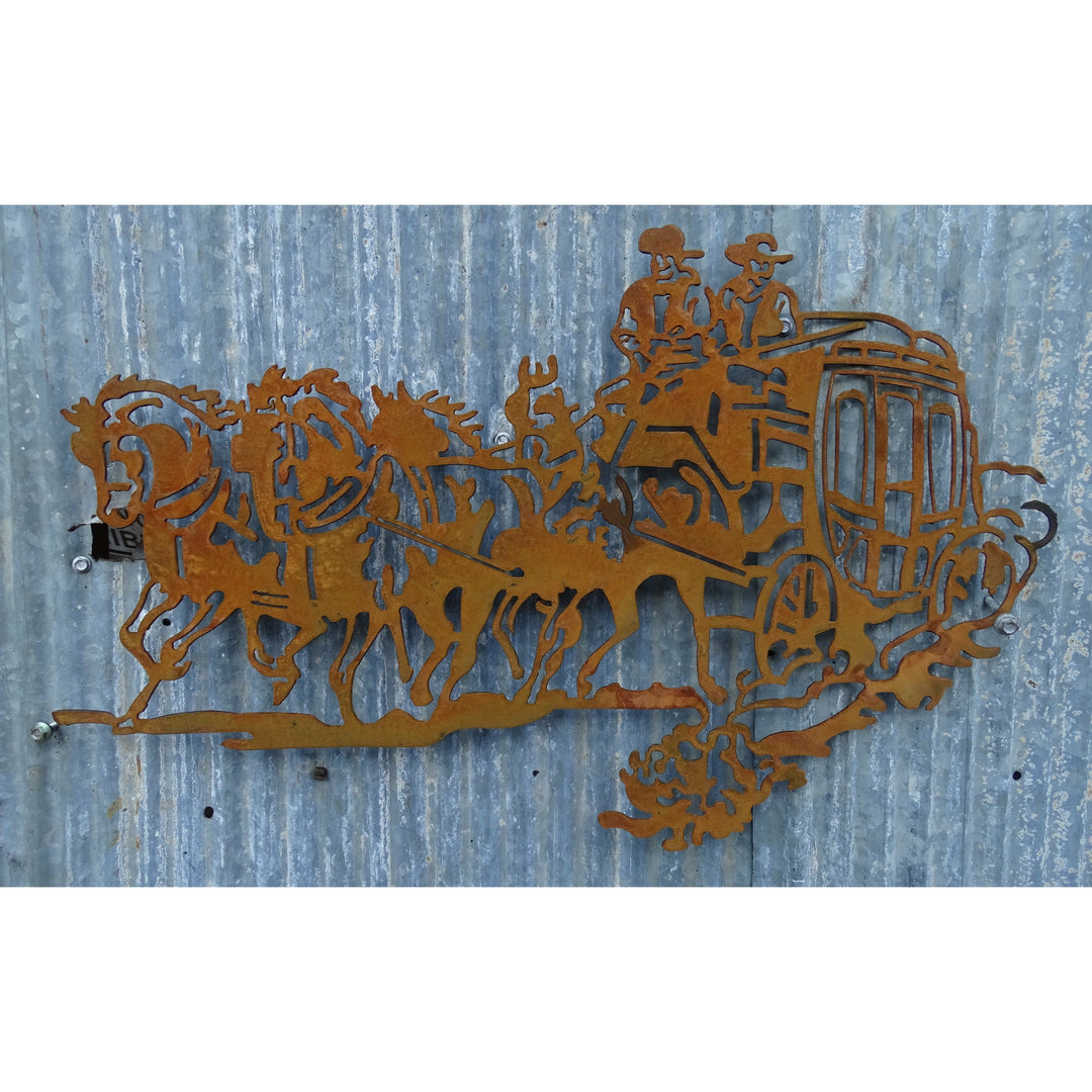 Stage Coach Metal Wall Art-Old n Dazed