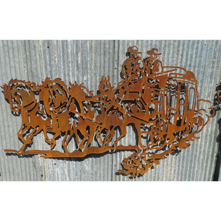 Stage Coach Metal Wall Art-Old n Dazed