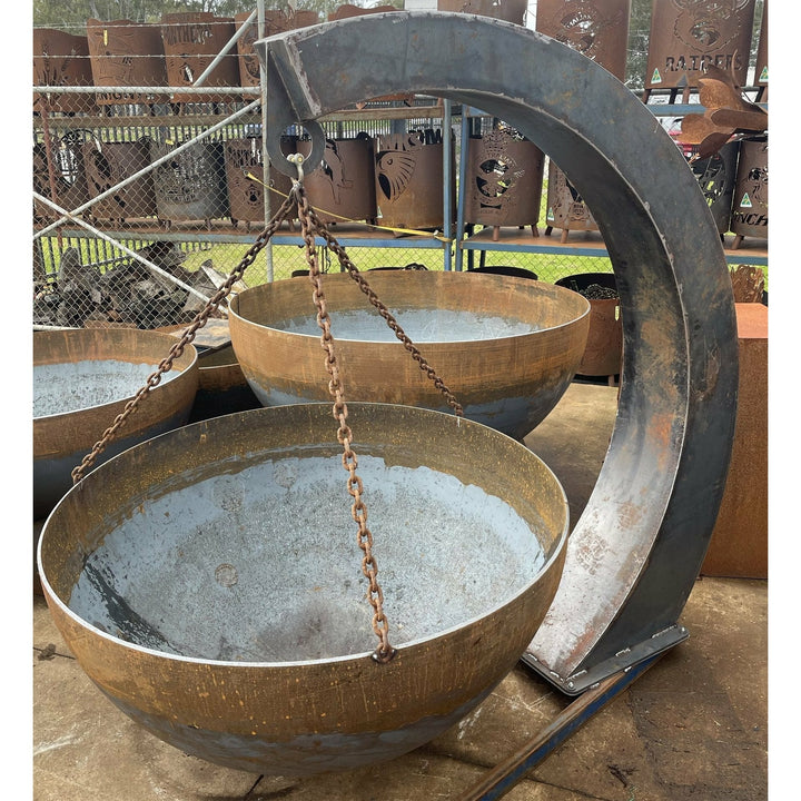 Suspended Contemporary Round Bowl Fire Pit Hanging-Old n Dazed