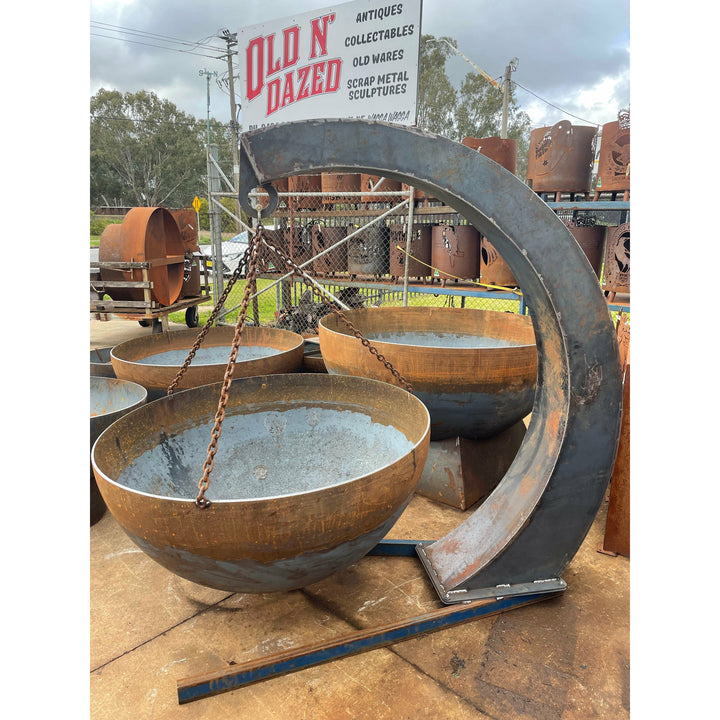 Suspended Contemporary Round Bowl Fire Pit Hanging-Old n Dazed