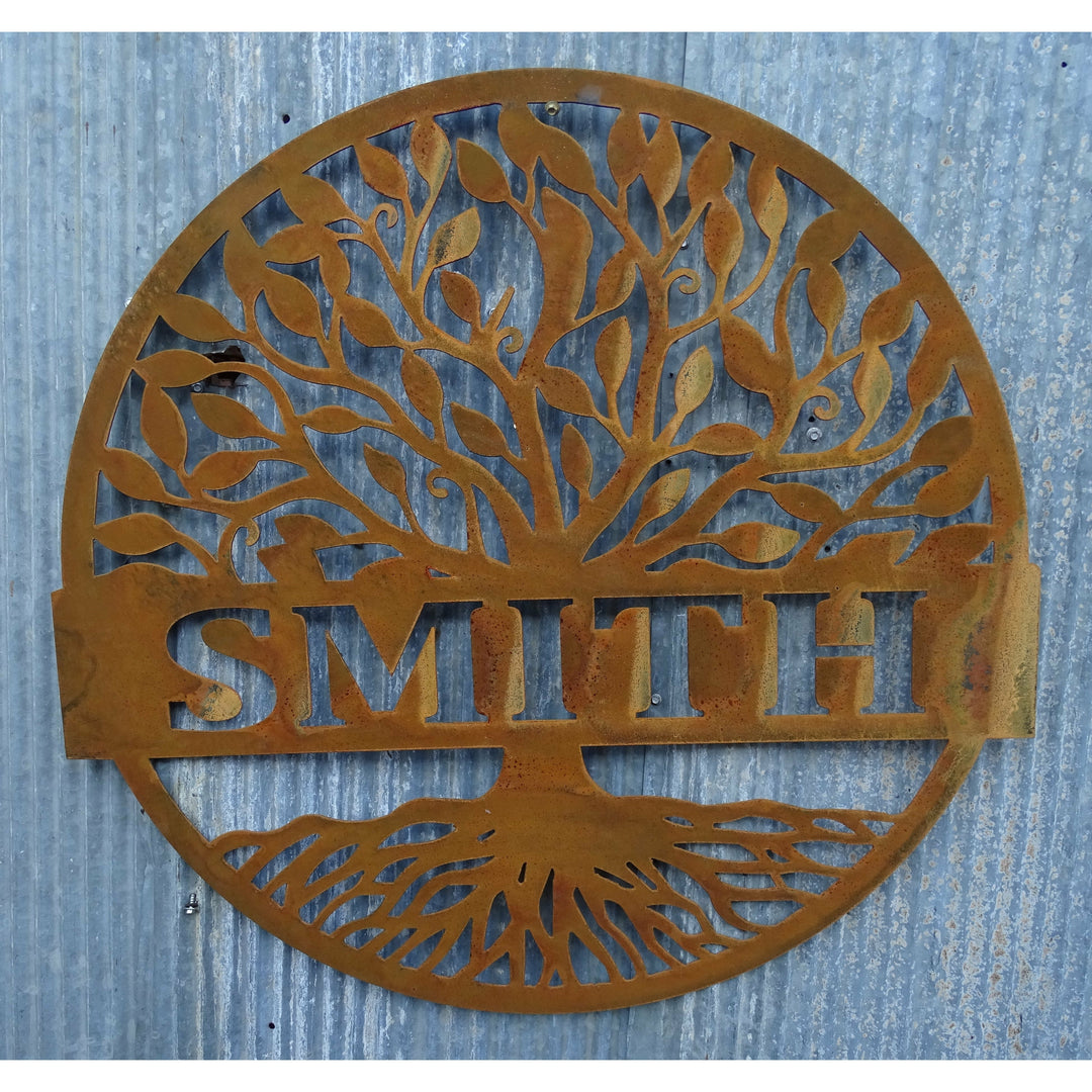 Tree of Life Custom Names Personalise Metal Wall Art Sign-Old n Dazed