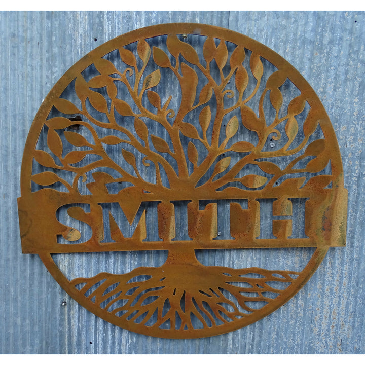 Tree of Life Custom Names Personalise Metal Wall Art Sign-Old n Dazed