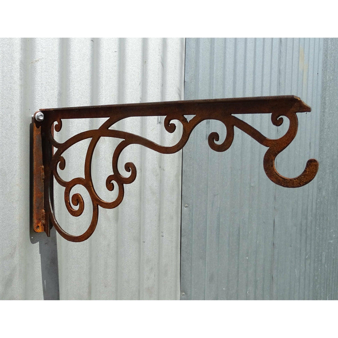 Wall Mounted Bracket (scroll) Metal Garden Art-Old n Dazed