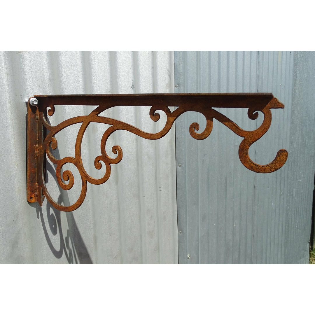Wall Mounted Bracket (scroll) Metal Garden Art-Old n Dazed