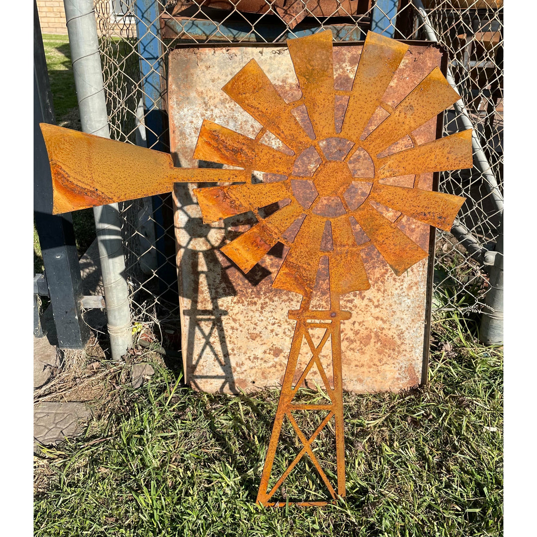 Windmill Metal Garden Art-Old n Dazed