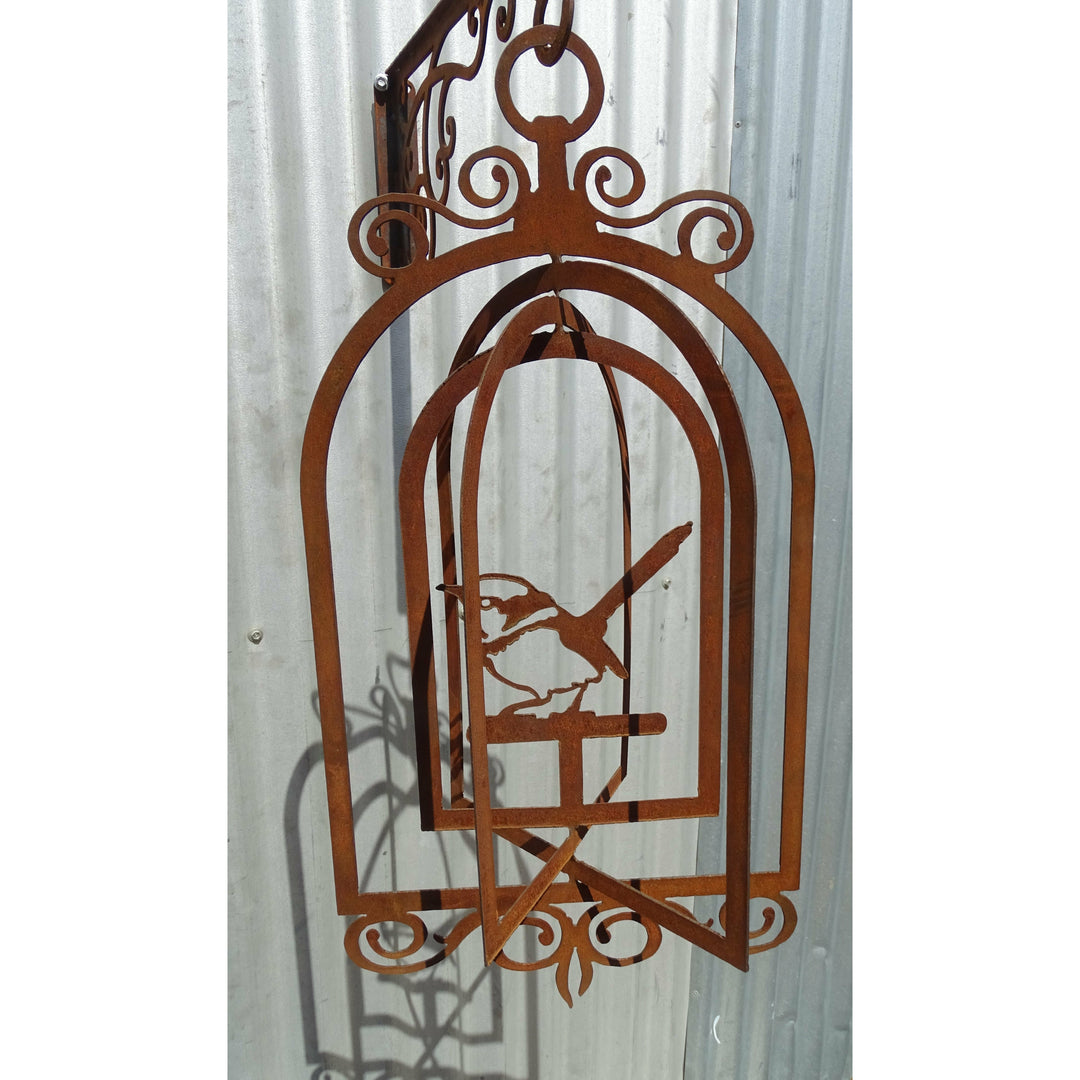 Wren Birdcage Metal Garden Art-Old n Dazed