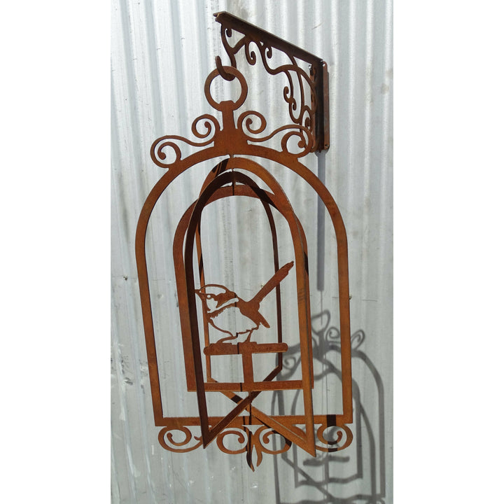 Wren Birdcage Metal Garden Art-Old n Dazed
