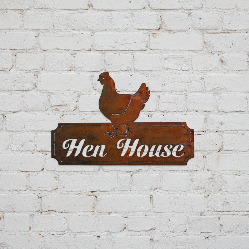 Hen House Sign or Custom Text Metal Wall Art