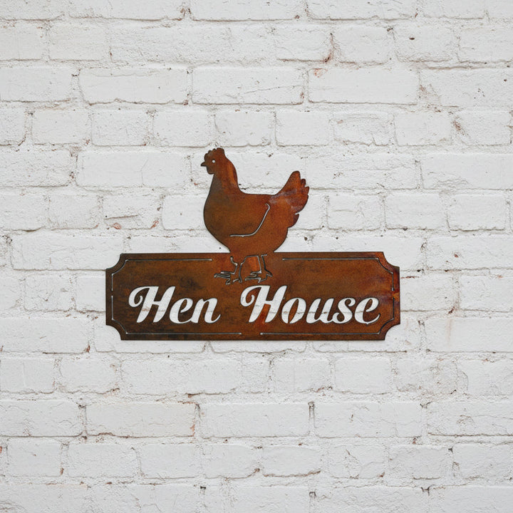 Hen House Sign or Custom Text Metal Wall Art