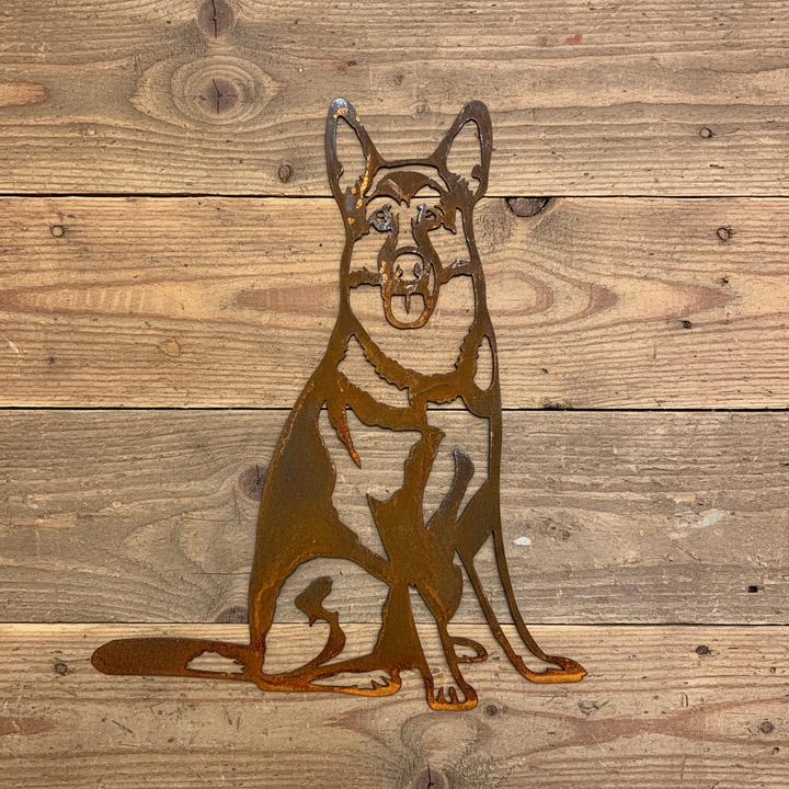 German Shepherd Dog Metal Wall Art - Garden Art