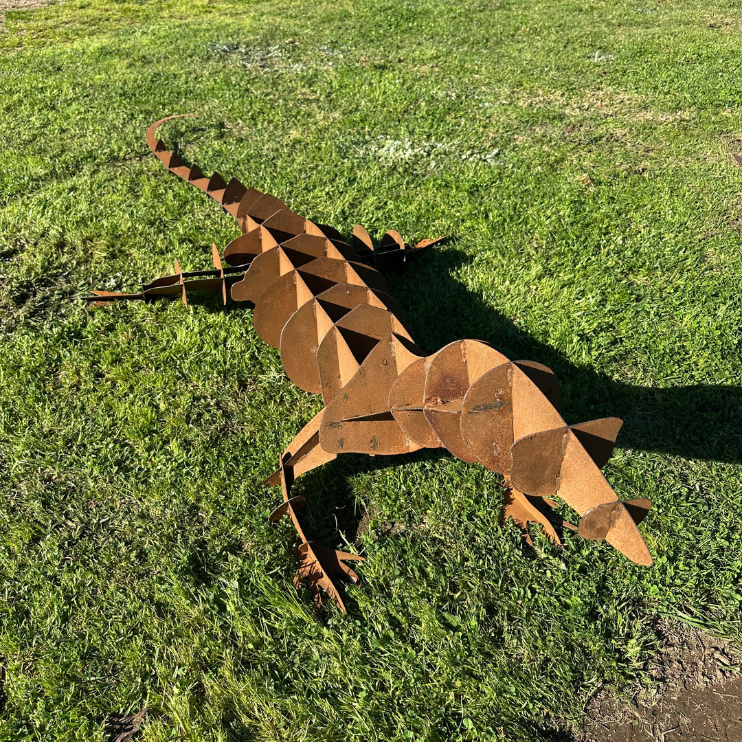 Metal Goanna Sculpture – Australian Garden Art