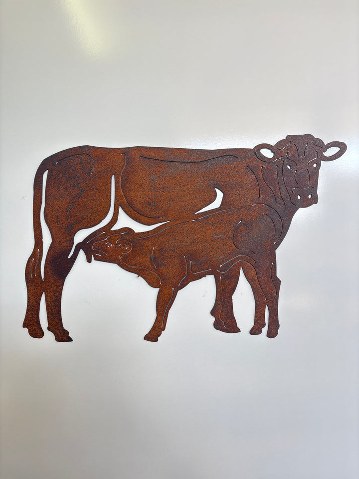 Cow and Calf Metal Wall Art