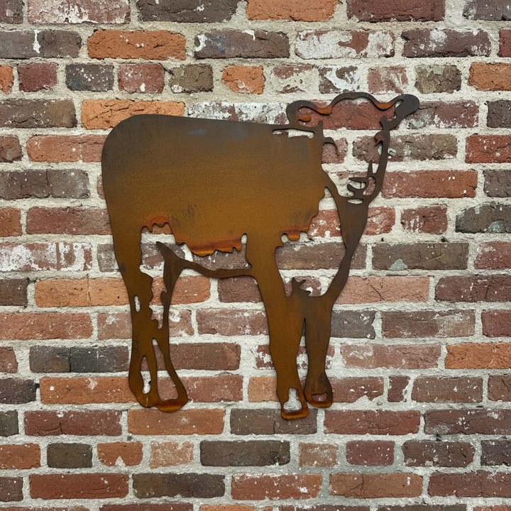 Hereford Calf Metal Wall Art