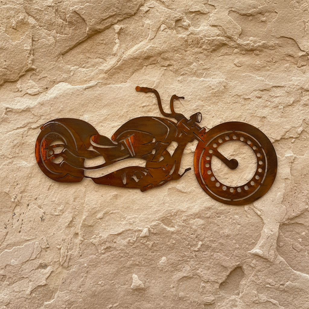 Motorbike Chopper Metal Wall Art