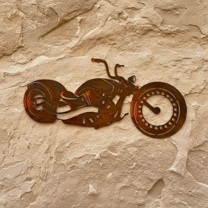 Motorbike Chopper Metal Wall Art