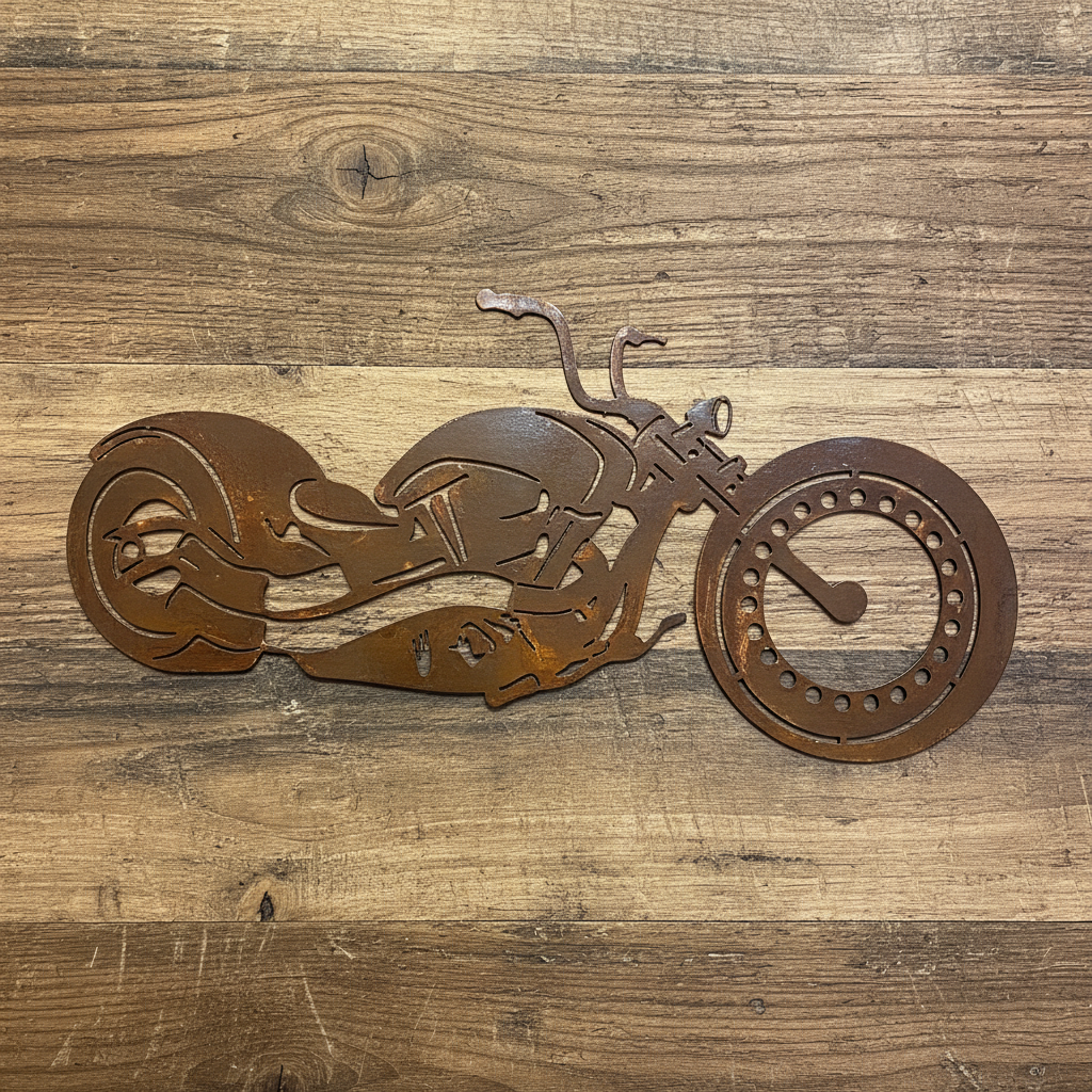 Motorbike Chopper Metal Wall Art