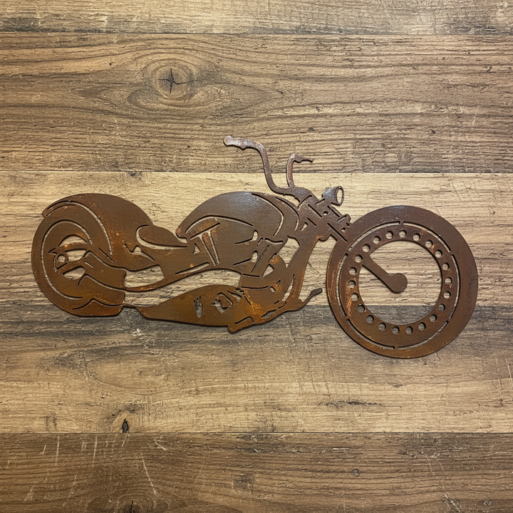 Motorbike Chopper Metal Wall Art