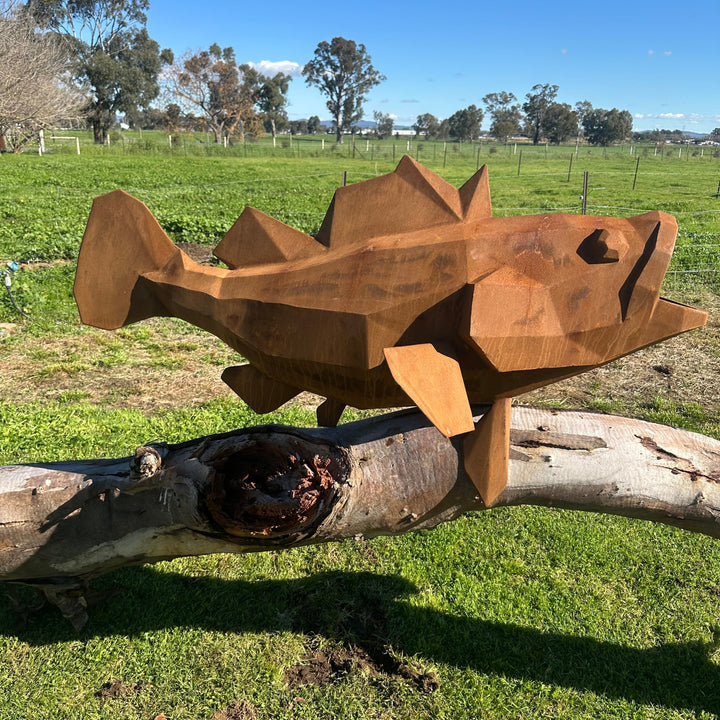Low Poly Murray Cod – Australian Metal Fish Sculpture
