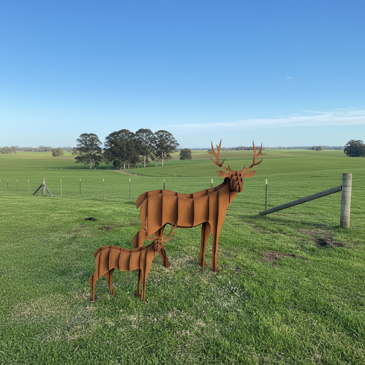 Metal Deer Sculpture – Rustic Garden &amp; Property Art