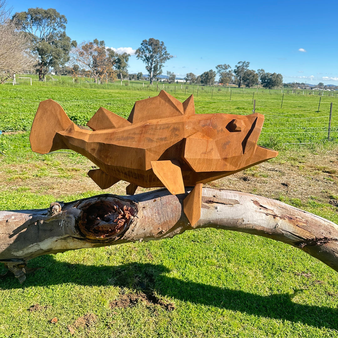 Low Poly Murray Cod – Australian Metal Fish Sculpture