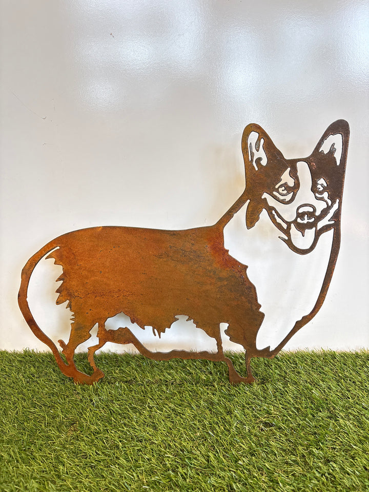 Pembroke Welsh Corgi Metal Wall Art - Dog Garden Art