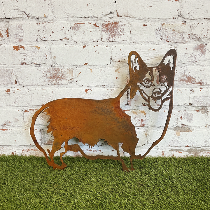 Pembroke Welsh Corgi Metal Wall Art - Dog Garden Art