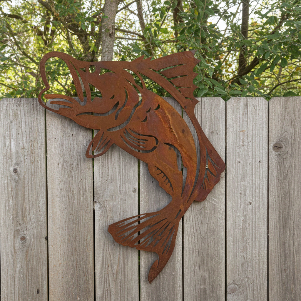 Barramundi Jumping Fish Metal Wall Art