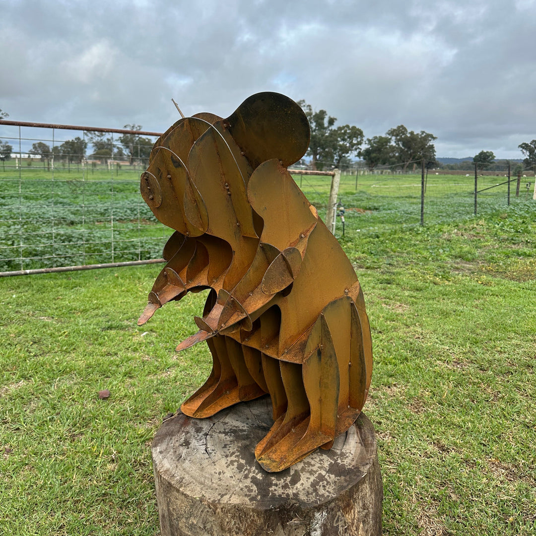 Metal Koala Sculpture – Australian Native Wildlife Garden Art