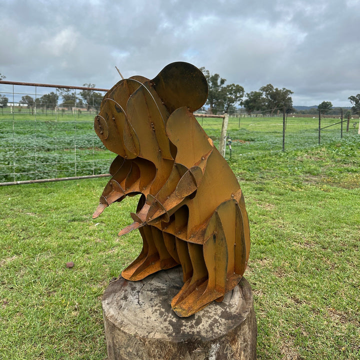 Metal Koala Sculpture – Australian Native Wildlife Garden Art
