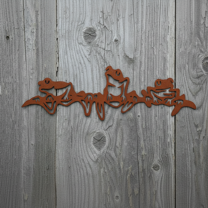 3 Frogs Metal Wall Art