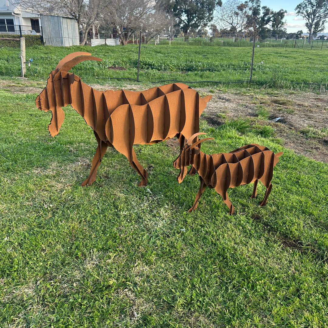 Metal Goat Sculpture – Farmyard &amp; Garden Art